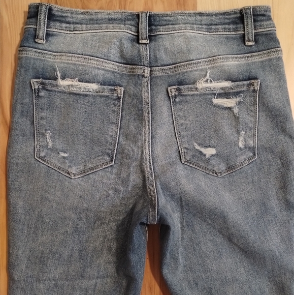 Vervet Blue button fly high rise distressed jeans women's size 30 - Picture 6 of 10